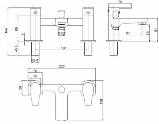 Earn Bath Shower Mixer Tap - Highlife Bathrooms 2 Earn Bath Shower Mixer Tap - Highlife Bathrooms - Image 2