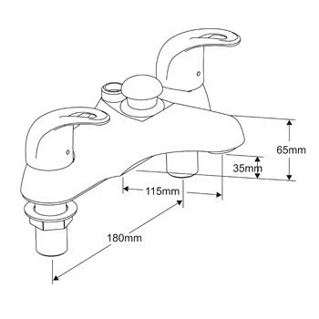 Francis Pegler Izzi Deck Bath Shower Mixer Tap 2 Francis Pegler Izzi Deck Bath Shower Mixer Tap - Image 2
