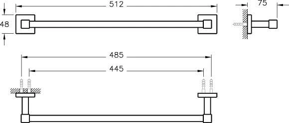 VitrA Q Line Towel Rail 2 VitrA Q Line Towel Rail - Image 2
