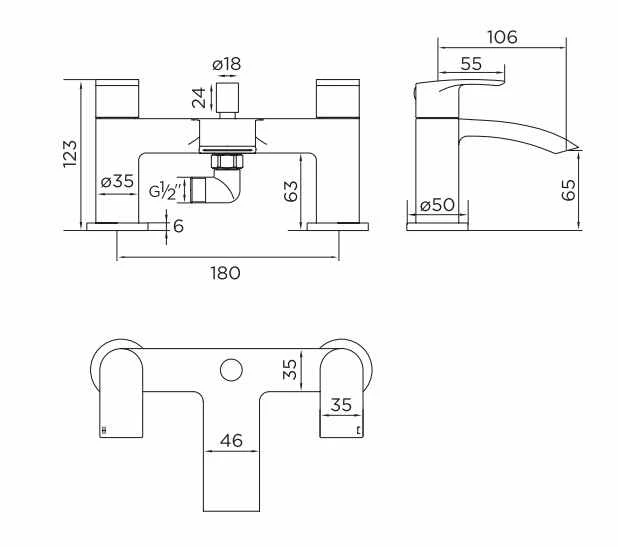 Niagara Portobello Bath Shower Mixer Tap 2 Niagara Portobello Bath Shower Mixer Tap - Image 2