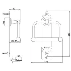 Burlington Traditional Spire Toilet Roll Holder - Chrome -ABACUS || Villeroy & Boch || Burlington Sales Store A45 CHR LD
