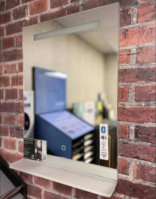 AYR 500 X 700mm Bluetooth Bathroom Mirror With Illuminated Shelf - Highlife Bathrooms 3 AYR 500 X 700mm Bluetooth Bathroom Mirror With Illuminated Shelf - Highlife Bathrooms - Image 3