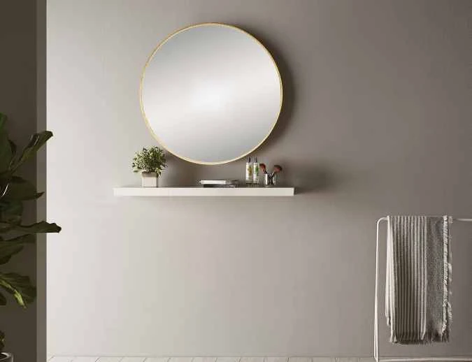 Docklands 600mm Brushed Brass Round Framed Mirror - Origins Living 3 Docklands 600mm Brushed Brass Round Framed Mirror - Origins Living - Image 3