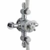 Bayswater Traditional Dual Outlet Exposed Shower Valve - White & Chrome