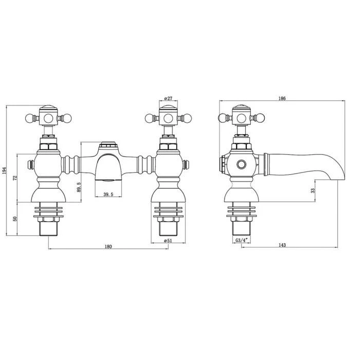 Barbary Bath Filler - Brushed Brass 2 Barbary Bath Filler - Brushed Brass - Image 2