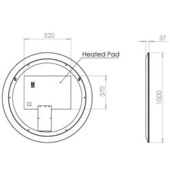HIB Bellus 100 Round LED Bathroom Mirror 7 HIB Bellus 100 Round LED Bathroom Mirror -ABACUS || Villeroy & Boch || Burlington Sales Store Bellus 100 Sizes