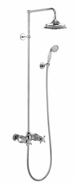 Burlington Eden Exposed Thermostatic Shower Fixed Head Hose And Handset - BEF2S 1 Burlington Eden Exposed Thermostatic Shower Fixed Head Hose And Handset - BEF2S