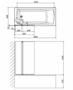 ABACUS || Villeroy & Boch || Burlington Sales Store -ABACUS || Villeroy & Boch || Burlington Sales Store Cleargreen Hinged Bath Screen with Fixed Panel BS2 Specification