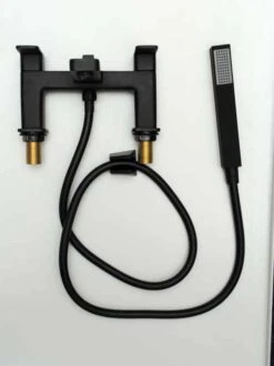 Fife Black Bath Shower Mixer Tap - Highlife Bathrooms 12 Fife Black Bath Shower Mixer Tap - Highlife Bathrooms -ABACUS || Villeroy & Boch || Burlington Sales Store Fife Black Bath Shower Mixer Flat Lay