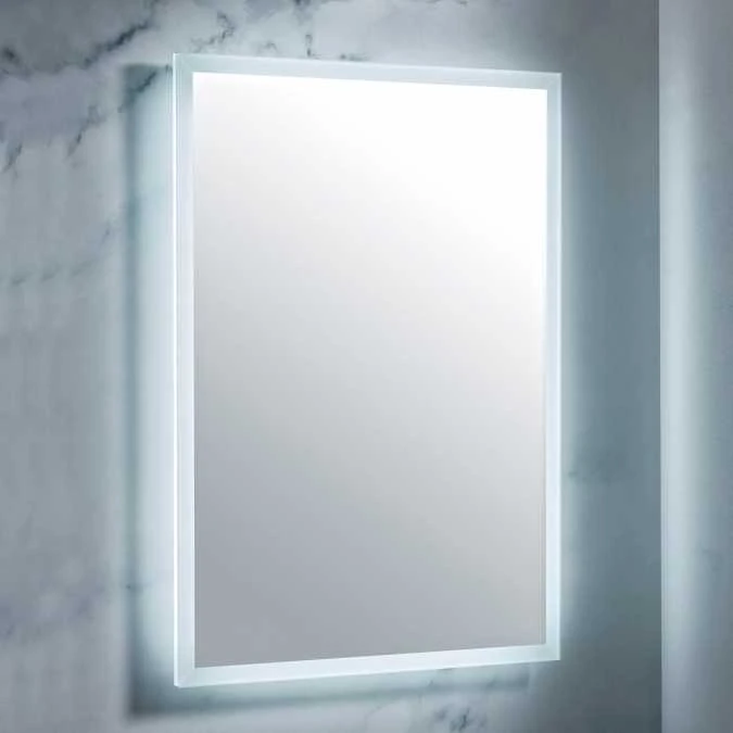 Hosta LED Bathroom Mirror With Shaver Socket - 500 X 700mm 1 Hosta LED Bathroom Mirror With Shaver Socket - 500 X 700mm