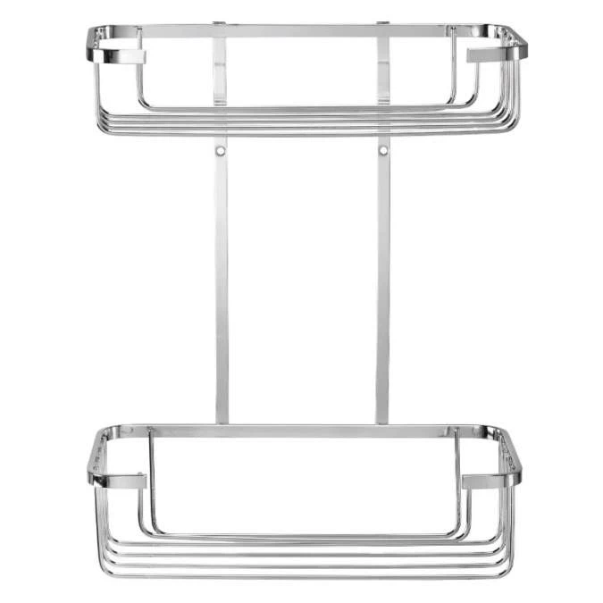 Croydex Stainless Steel Two Tier Shower Caddy - 315 X 250 X 125mm 2 Croydex Stainless Steel Two Tier Shower Caddy - 315 X 250 X 125mm - Image 2