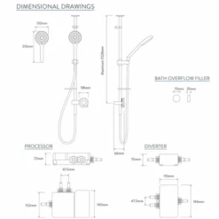 Aqualisa Q Exposed Digital Shower With Adjustable Shower Head - HP/COMBI -ABACUS || Villeroy & Boch || Burlington Sales Store QTE.02.BT .HP tech