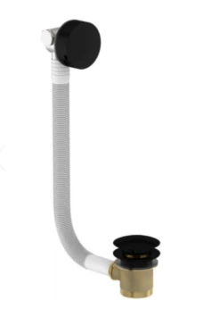 Alek Matt Black Round Bath Filler With Overflow By Tissino