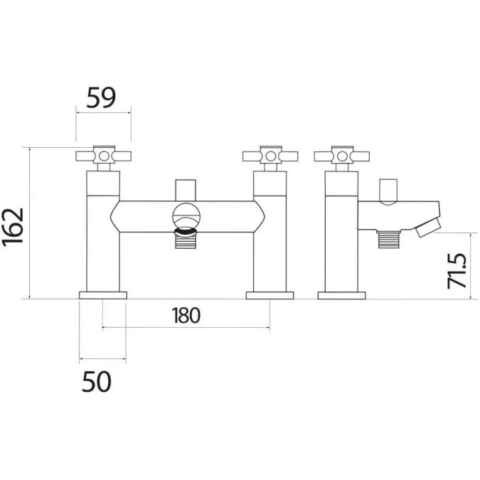 Scudo Kross Bath Shower Mixer Tap With Shower Kit And Wall Bracket 2 Scudo Kross Bath Shower Mixer Tap With Shower Kit And Wall Bracket - Image 2
