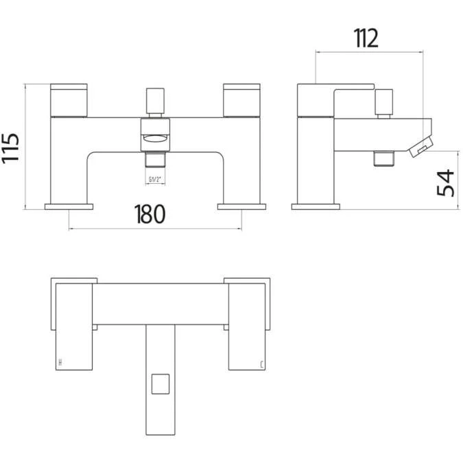 Scudo Lanza Chrome Bath Shower Mixer Tap With Shower Kit And Wall Bracket 2 Scudo Lanza Chrome Bath Shower Mixer Tap With Shower Kit And Wall Bracket - Image 2