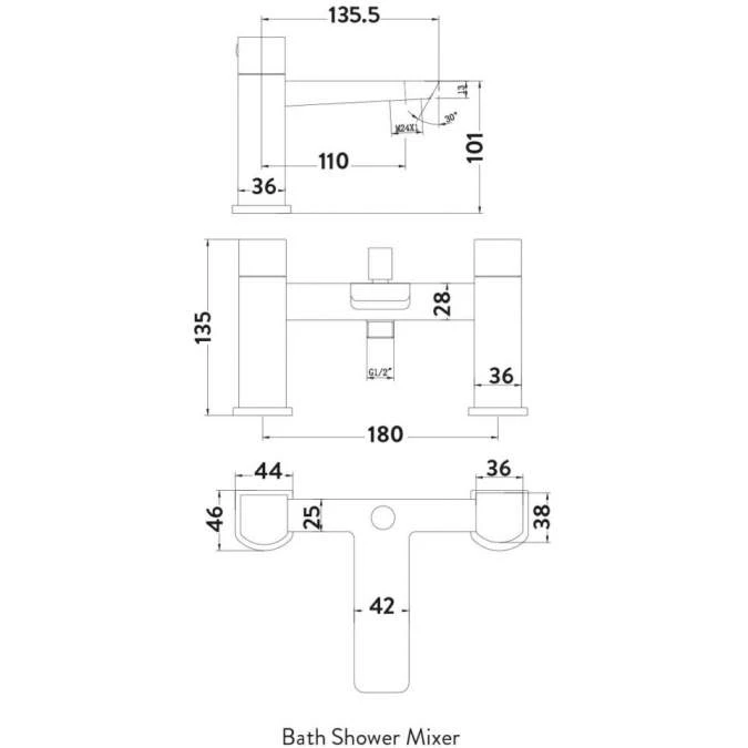 Scudo Muro Bath Shower Mixer Tap 2 Scudo Muro Bath Shower Mixer Tap - Image 2