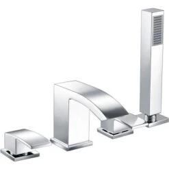 Scudo Descent 4 Hole Deck Mounted Bath Shower Mixer Tap With Diverter