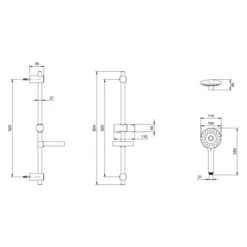 Villeroy & Boch Thermostatic Exposed Shower Set With Riser Rail Round Chrome -ABACUS || Villeroy & Boch || Burlington Sales Store VB UNIVERSAL SHOWER SET ROUND TECH 1