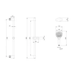 Villeroy & Boch Round Matt Black Thermostatic Exposed Shower Set With Riser Rail 5 Villeroy & Boch Round Matt Black Thermostatic Exposed Shower Set With Riser Rail -ABACUS || Villeroy & Boch || Burlington Sales Store VB VERVE SLIDERAIL SET TECH 2