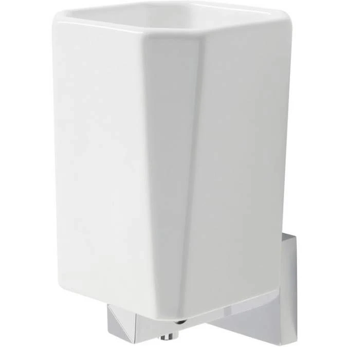 Venetian Wall Mounted Tumbler - Chrome & White 1 Venetian Wall Mounted Tumbler - Chrome & White