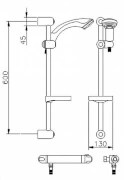 Ultra Nuie Dune Bar Low Pressure Shower Valve With Slider Rail Kit -ABACUS || Villeroy & Boch || Burlington Sales Store a3910 showers v1 ld
