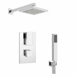 Element Thermostatic Concealed Shower Valve With Fixed Rain Head & Hand Set - Kartell UK