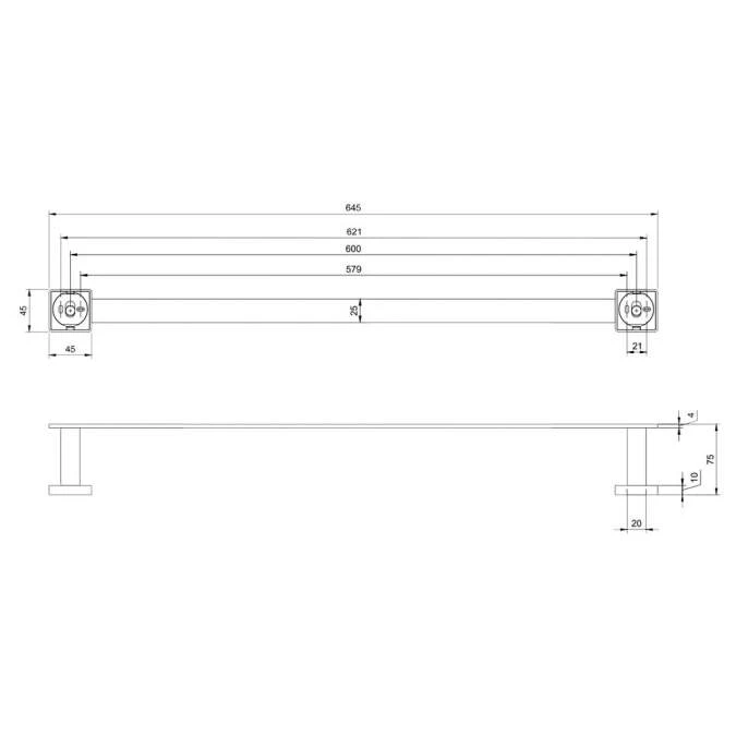 Villeroy & Boch Elements Striking Towel Rail 645mm Matt Black 2 Villeroy & Boch Elements Striking Towel Rail 645mm Matt Black - Image 2