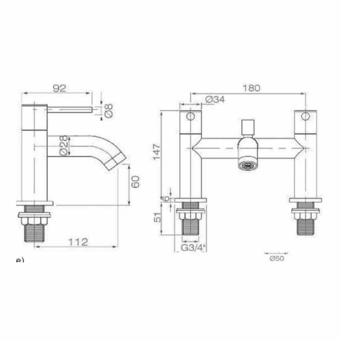 Sagittarius Ergo Bath Shower Mixer Tap 2 Sagittarius Ergo Bath Shower Mixer Tap - Image 2