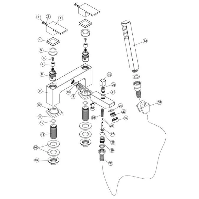 Havanna Bath/Shower Mixer W/Bracket 2 Havanna Bath/Shower Mixer W/Bracket - Image 2