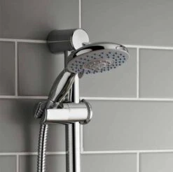 Plan Thermostatic Concealed Shower Valve With Fixed Rain Head & Riser Rail - Kartell UK -ABACUS || Villeroy & Boch || Burlington Sales Store kartell plan shower hand option1 lifestyle SHO001PL SHO080DE SHO092OE main 1