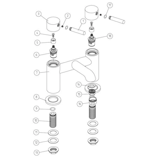 Pomeranian Bath Filler - Brushed Brass 2 Pomeranian Bath Filler - Brushed Brass - Image 2
