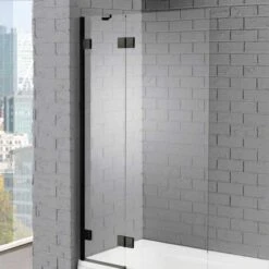 Aquadart Venturi 8 Black Hinged Bath Shower Screen - 1500 X 1000mm
