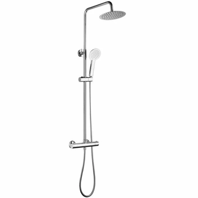 Niagara Chrome Round Thermostatic Dual Head Shower Set 1 Niagara Chrome Round Thermostatic Dual Head Shower Set